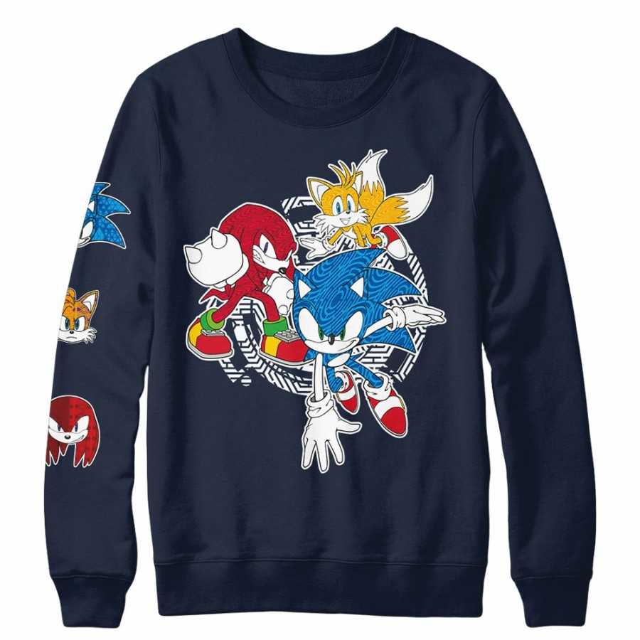 Apparel Intercompany (AMLP) to (Ink) V | Sonic Character Sleeve Print Navy Crewneck