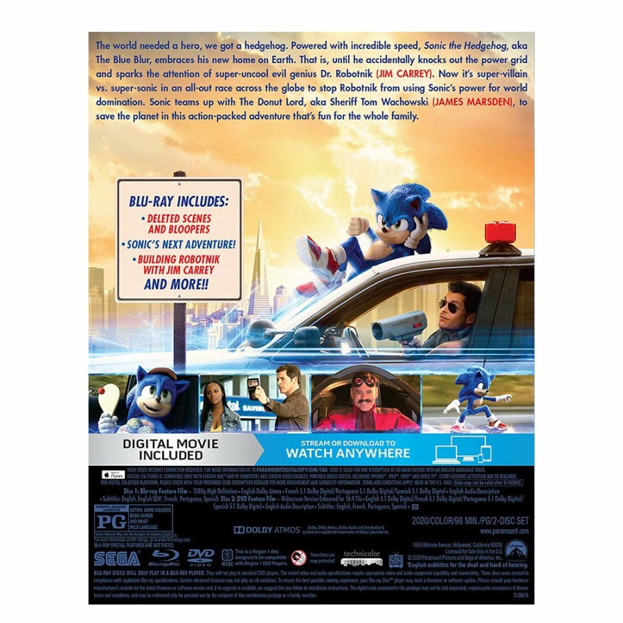 Home Decor Alliance Entertainment | Sonic The Hedgehog Movie Blu-Ray