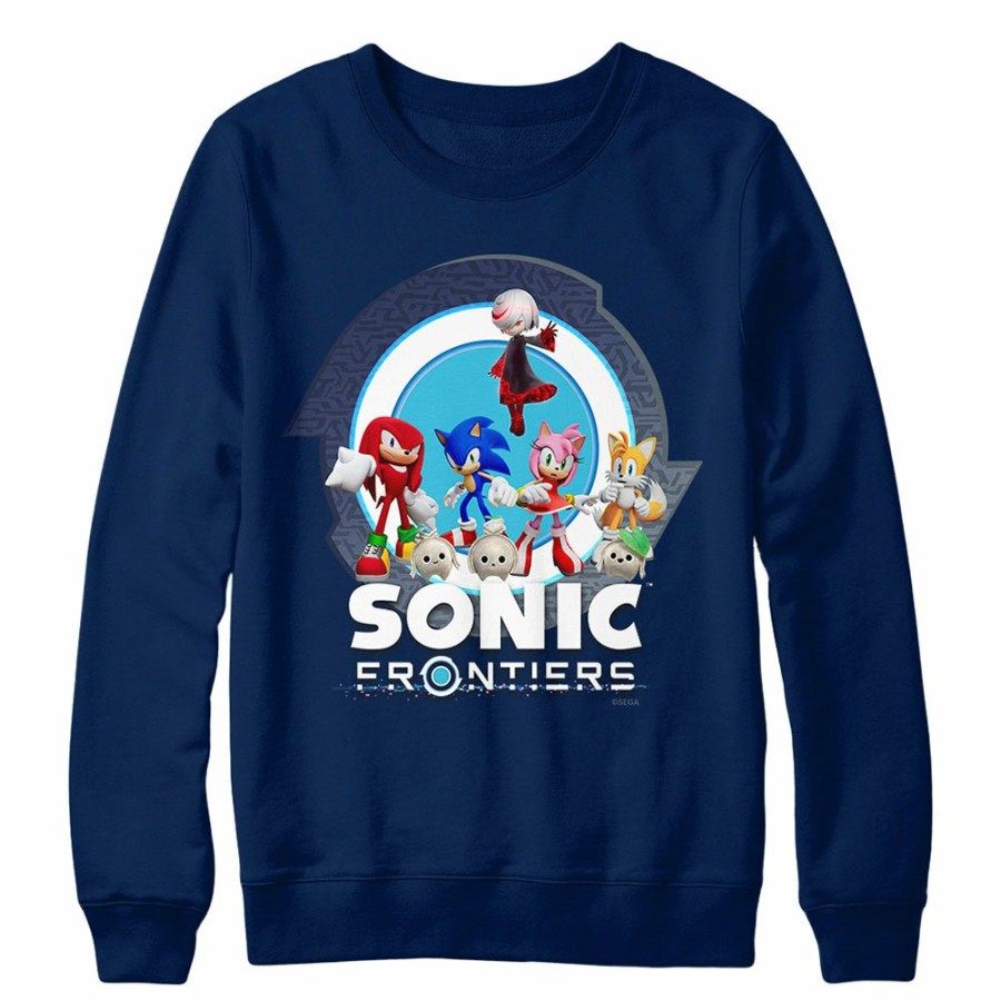 Apparel SwiftPOD LLC (D2 America) | Sonic Frontiers Character Navy Crewneck