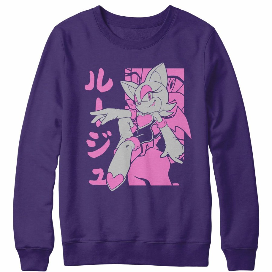 Apparel SwiftPOD LLC (D2 America) | Rouge The Bat Purple Crewneck