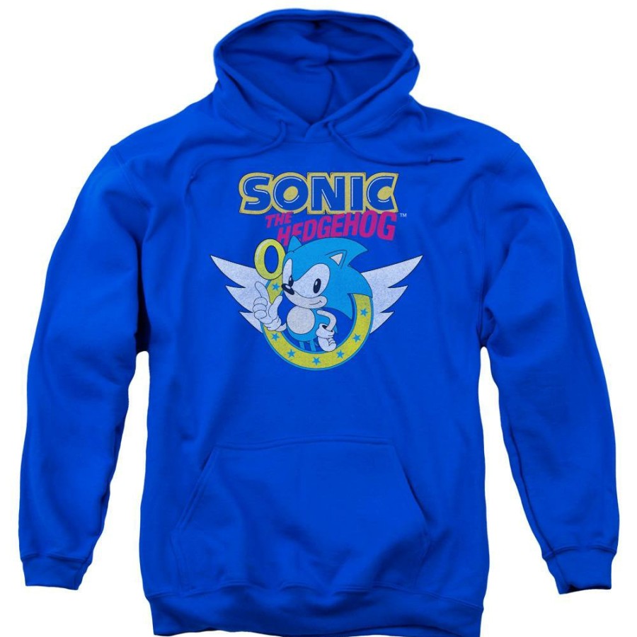 Apparel Trevco | Sonic Rings And Wings Blue Hoodie