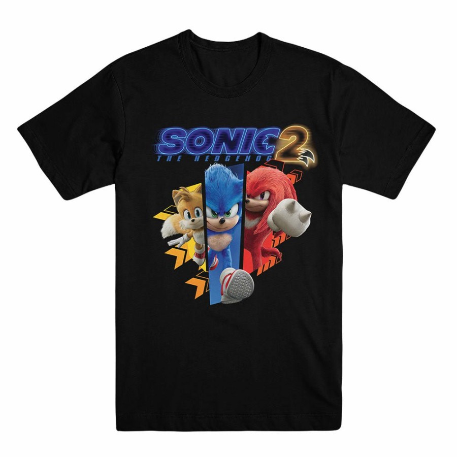 Apparel Intercompany (AMLP) to (Ink) V | Sonic 2 Character Running Unisex Black Tee