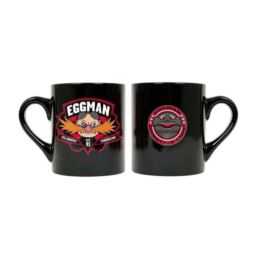 Home Decor EZ Prints Holdings, Inc. (Thre | Sonic The Hedgehog Patchwork Eggman Corp Black Mug