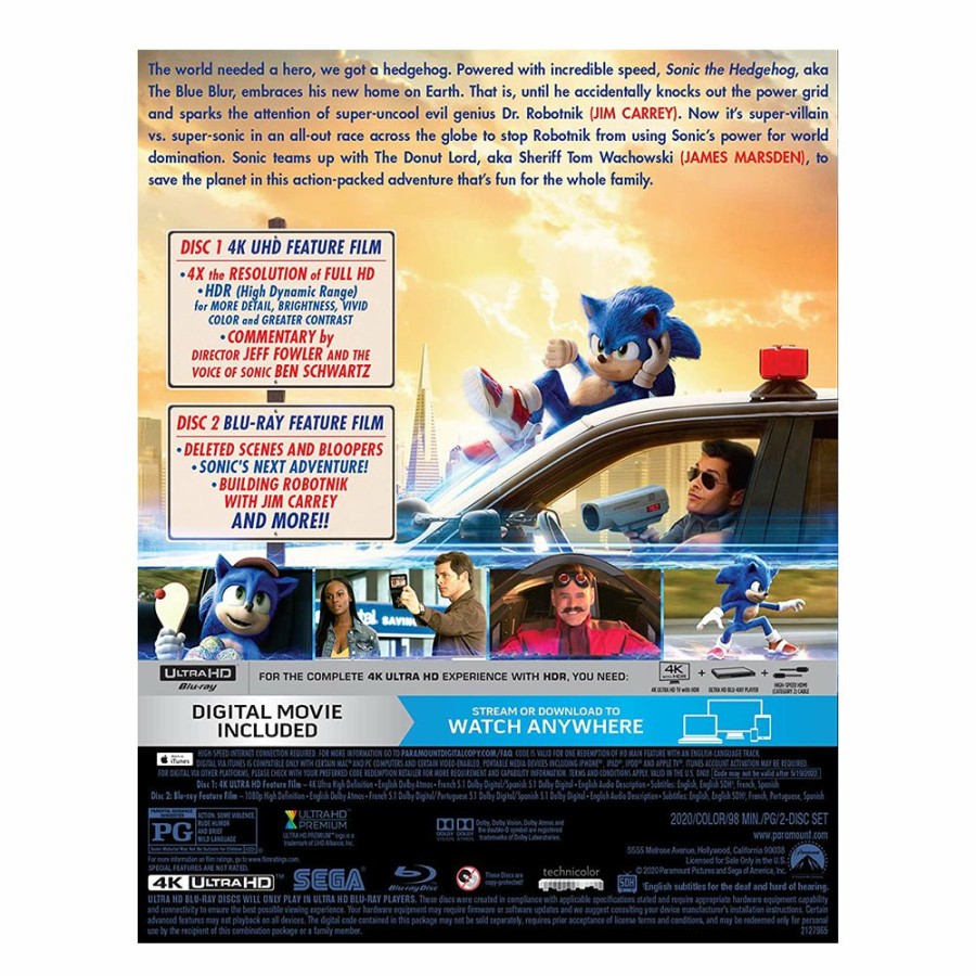 Home Decor Alliance Entertainment | Sonic The Hedgehog Movie 4K Ultra Hd