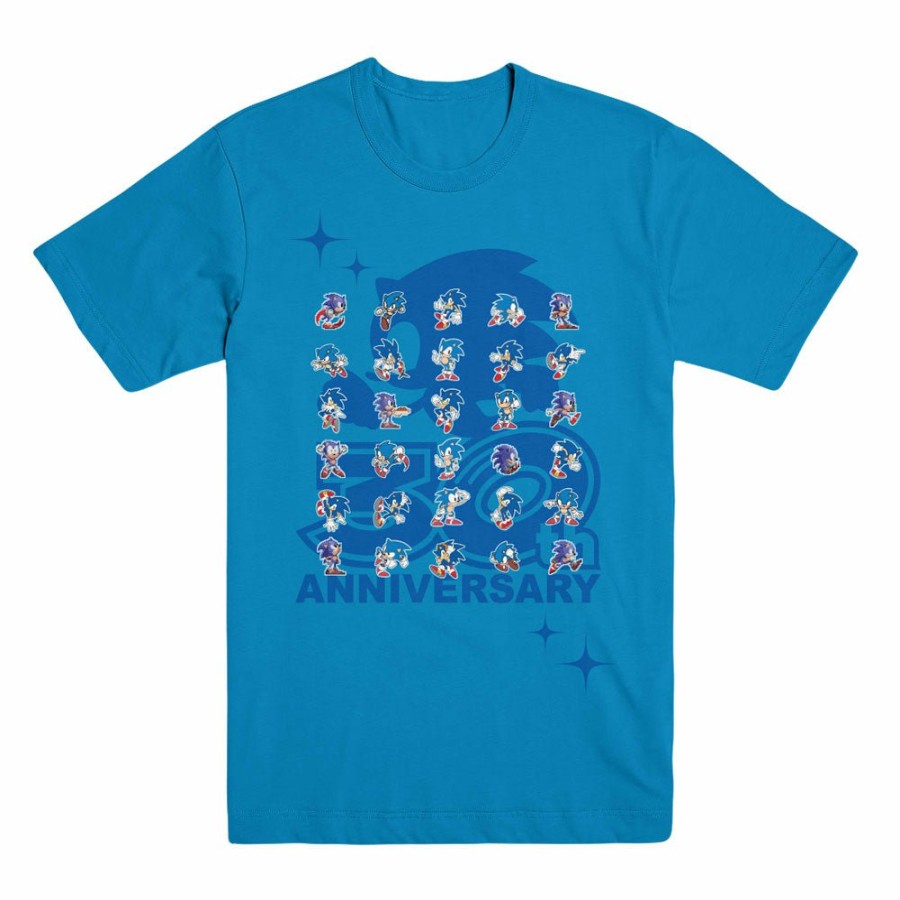 Apparel SwiftPOD LLC (D2 America) | Sonic The Hedgehog 30Th Anniversary Pose Blue Tee