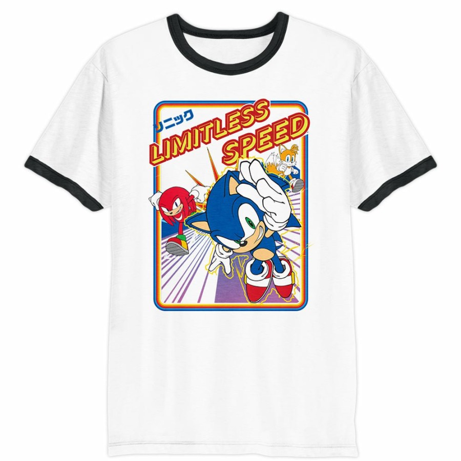 Apparel SwiftPOD LLC (D2 America) | Sonic, Knuckles, And Tails Limitless Speed Retro Ringer Tee